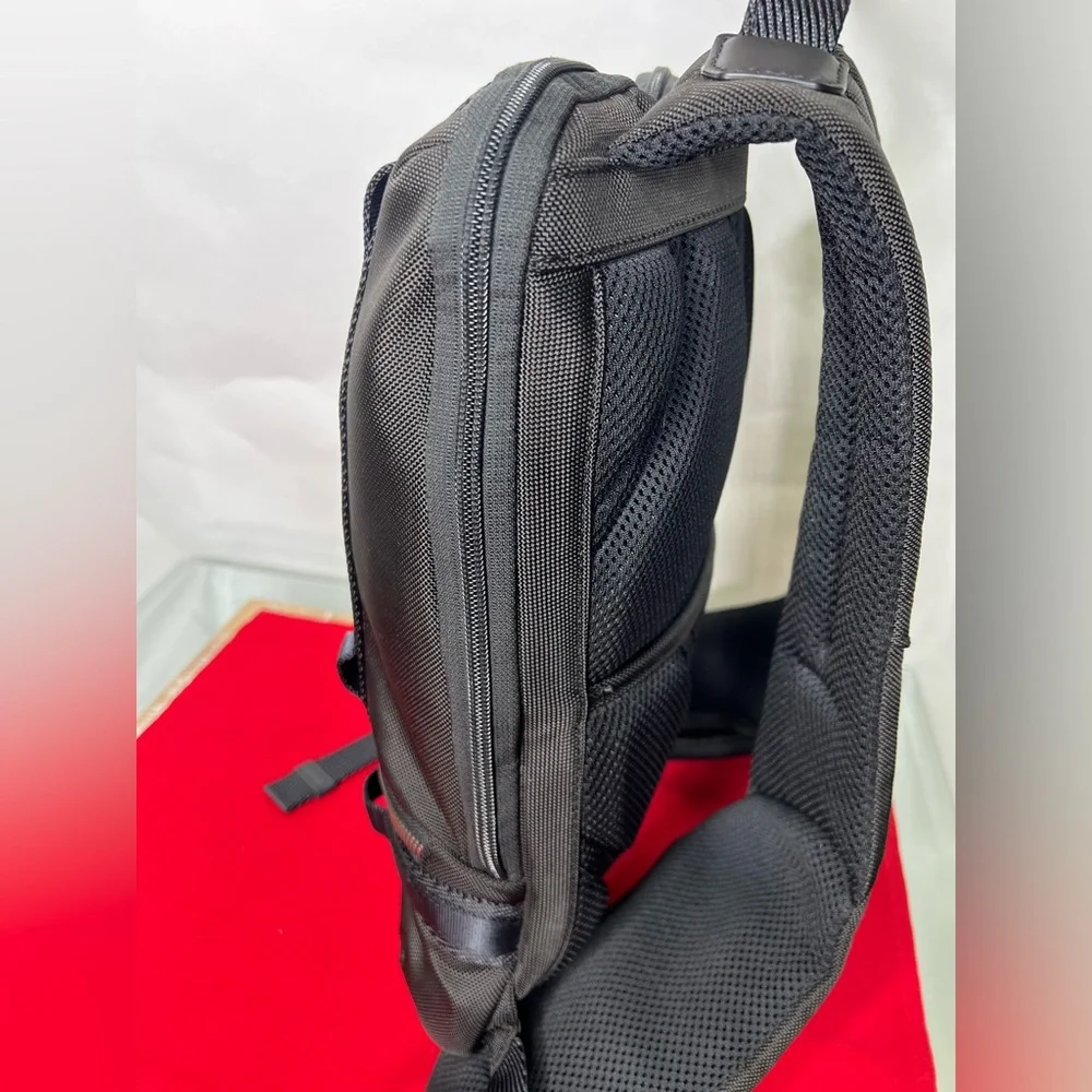 Tumi Alpha Bravo Falcon Tactical Backpack Black Nylon Slim Bookbag